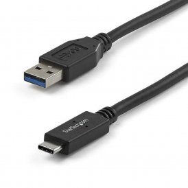 USB A - USB C kaapeli Startech USB31AC1M Musta