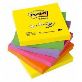 Zelfklevende briefjes Post-it Neon Multicolour 76 x 76 mm 6 Stuks