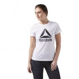 Naisten T-paita Reebok Wor CS Graphic Tee Valkoinen