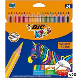 Bic Fargeblyanter KIDS EVOLUTION STRIPES Flerfarget 24 Deler (20 enheter)