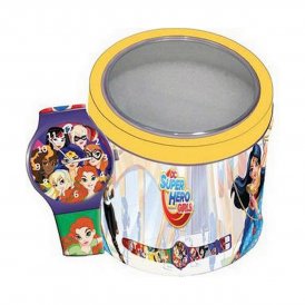 Cartoon Pikkulasten kellot SUPER HERO GIRLS - TIN BOX ***SPECIAL PRICE*** (Ø 33 mm) Muovi