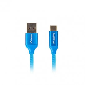 USB A - USB C kaapeli Lanberg Quick Charge 3.0 Sininen