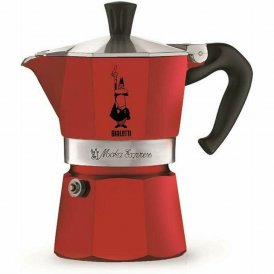 Bialetti Vanhanaikainen Italialainen Mokkapannu 0004942/NP 3 Puodeliai Punainen Alumiini