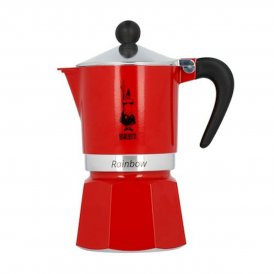 Bialetti Vanhanaikainen Italialainen Mokkapannu Rainbow punainen 6 Kupit Alumiini Punainen