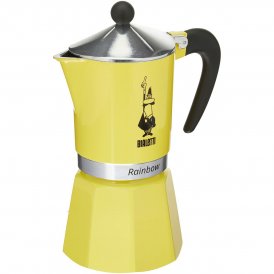 Bialetti Vanhanaikainen Italialainen Mokkapannu Rainbow Keltainen Jaune Metalli 6 Kupit Alumiini