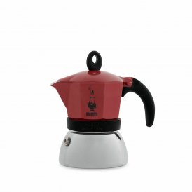 Bialetti Vanhanaikainen Italialainen Mokkapannu 0006944/NP Punainen Metalli Alumiini 150 ml Musta Ruostumaton teräs