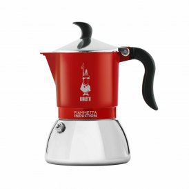 Bialetti Vanhanaikainen Italialainen Mokkapannu FIAMMETTA INDUCTI Punainen Ruostumaton teräs 2 Puodeliai