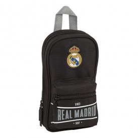 Rucksack mit Federtaschen Real Madrid C.F. Schwarz 12 x 23 x 5 cm (33 Stücke)