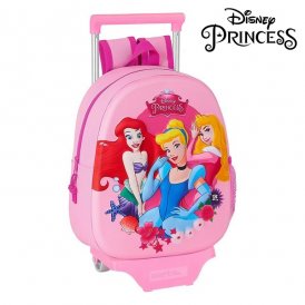 3D Koululaukku pyörillä 705 Princesses Disney M020H Pinkki 27 x 32 x 10 cm