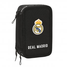 Kolmoiskynäkotelo Real Madrid C.F. Corporativa Musta 12.5 x 20.5 x 6 cm (41 Kappaletta)