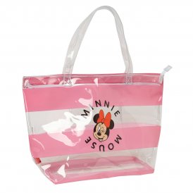 Naisten Käsilaukku Minnie Mouse Beach Pinkki Läpinäkyvä