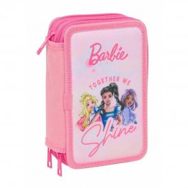 Kolmoiskynäkotelo Barbie Pinkki 12,5 x 19,5 x 5,5 cm 37 Kappaletta