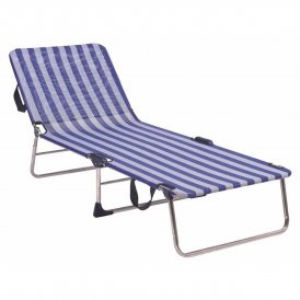 Strandstoel Alco Voor meerdere posities Wit Marineblauw