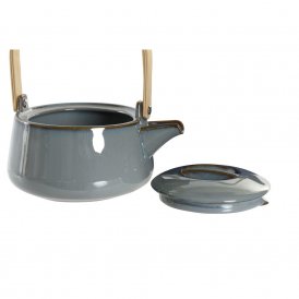DKD Home Decor Teekannu 21 x 17 10 cm Posliini Harmaa 1 L Muovi