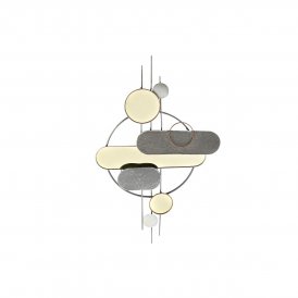DKD Home Decor Seinäkoriste Harmaa Kullattu Metalli PVC Moderni (130 x 5 80, 6 cm)