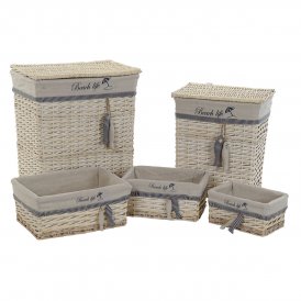 DKD Home Decor Korisetti Sininen beige Alumiini Spiraalit Välimeren 5 Kappaletta Polyesteri