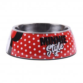 Voerbak voor honden Minnie Mouse Rood Melamine 180 ml Zwart Metaal