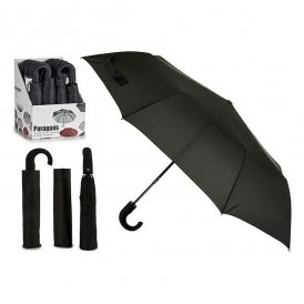 Faltbarer Regenschirm Unterwegs Schwarz Metall Kunststoff (35 cm)