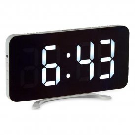 Digitalt ur for bord Speil Hvit ABS (15,7 x 7,7 x 1,5 cm)