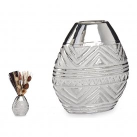 Vase Bredde 8 x 19,5 x 17,5 cm Keramikk Sølv