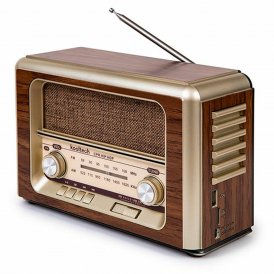 Kooltech Kannettava Bluetooth-radio Retro AM/FM Ruskea