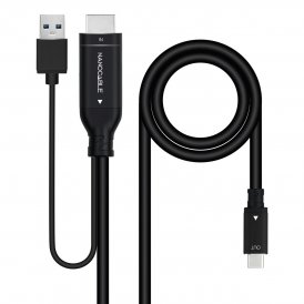 NANOCABLE USB-C - HDMI kaapeli Musta 1, 8 m Polyesteri