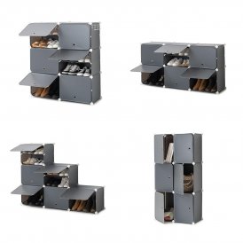 InnovaGoods Kannettava modulaarinen kenkäteline Harmaa (Kunnostetut Tuotteet A) Muovi