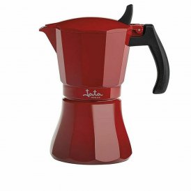 JATA Vanhanaikainen Italialainen Mokkapannu Cafetera de inducción punainen vulcano Punainen Alumiini 12 Puodeliai (1 osaa)