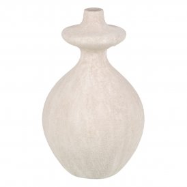 Vase Creme aus Keramik Sand 21 x 21 x 38 cm