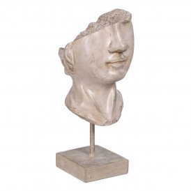 BigBuy Home Prydnadsfigur beige Ansikte 12, 5 x 13, 27, cm Metall