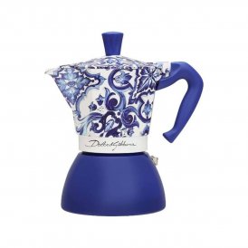 Bialetti Vanhanaikainen Italialainen Mokkapannu D&G sininen MEDI 6T Sininen 6 Kupit Ruostumaton teräs
