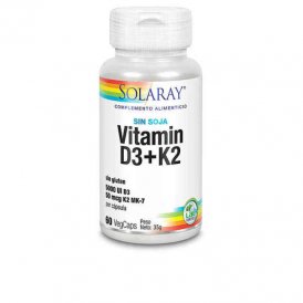 Kapselit Solaray 8479765 D3vitamiini K2-vitamiini 60 osaa (60 uds)