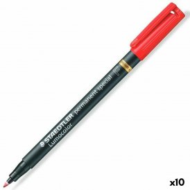 Staedtler Permanenttimarkkeri Lumocolor Punainen 10 osaa