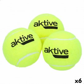 Tennispallot Aktive Pro 3 Kappaletta Keltainen 6 osaa