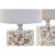Pöytälamppu DKD Home Decor Valkoinen Beige Puuvilla Kivitavara 220 V 40 W (2 pcs) (14 x 14 x 26.5 cm)