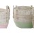 Korb-Set DKD Home Decor natürlich Rosa grün Naturfaser 30 x 30 x 32 cm Boho (2 Stück)
