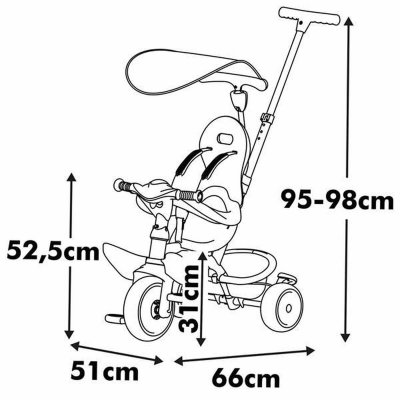 Smoby Kolmipyörä Paseo para bebés Pinkki Vaaleanpunainen Muovi