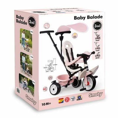 Smoby Kolmipyörä Paseo para bebés Pinkki Vaaleanpunainen Muovi