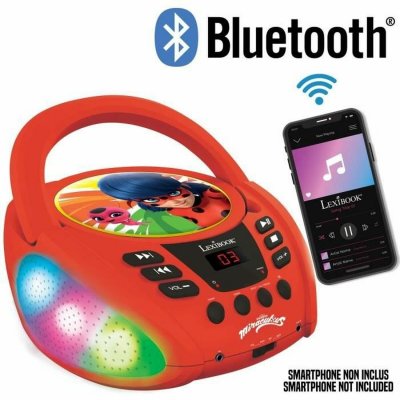 Lexibook CD/MP3-soitin Miraculous Bluetooth 5. 0 Punainen Muovi