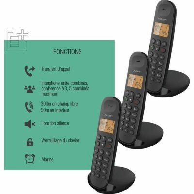 Logicom Langaton puhelin ILOA 350 TRIO Musta Muovi