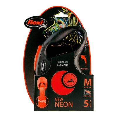 Koiran talutushihna Flexi NEW NEON 5 m Oranssi Koko Metalli