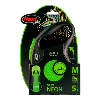 Koiran talutushihna Flexi NEW NEON 5 m Koko Vihreä Metalli