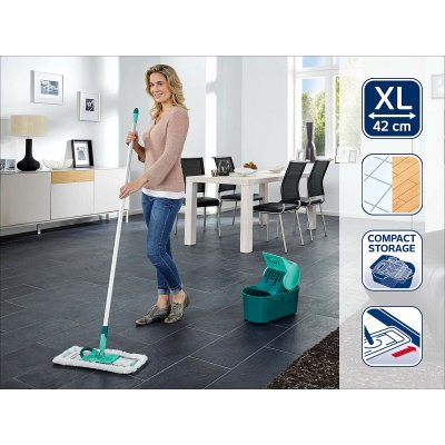 Leifheit Mop with Bucket Sininen Muovinen Yhdiste 8 L Turkoosi Ruostumaton teräs