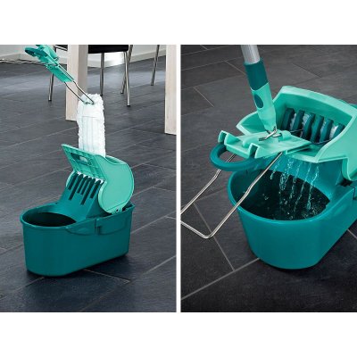 Leifheit Mop with Bucket Sininen Muovinen Yhdiste 8 L Turkoosi Ruostumaton teräs