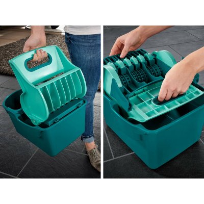 Leifheit Mop with Bucket Sininen Muovinen Yhdiste 8 L Turkoosi Ruostumaton teräs
