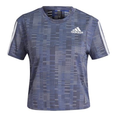 Dames-T-Shirt met Korte Mouwen Adidas Own The Run Staal blauw