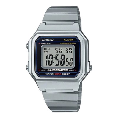 Casio Unisex kellot B650WD-1AEF Musta Hopeinen (Ø 41 mm) Ruostumaton teräs