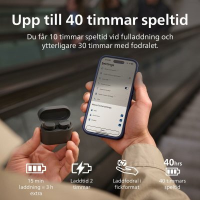 Philips Kuulokkeet TAT5000BK/00 Musta Muovi