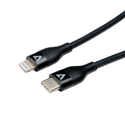 USB-C - Lightning kaapeli V7 V7USBCLGT-1M Musta