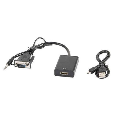HDMI - VGA Adapteri Lanberg AD-0021-BK